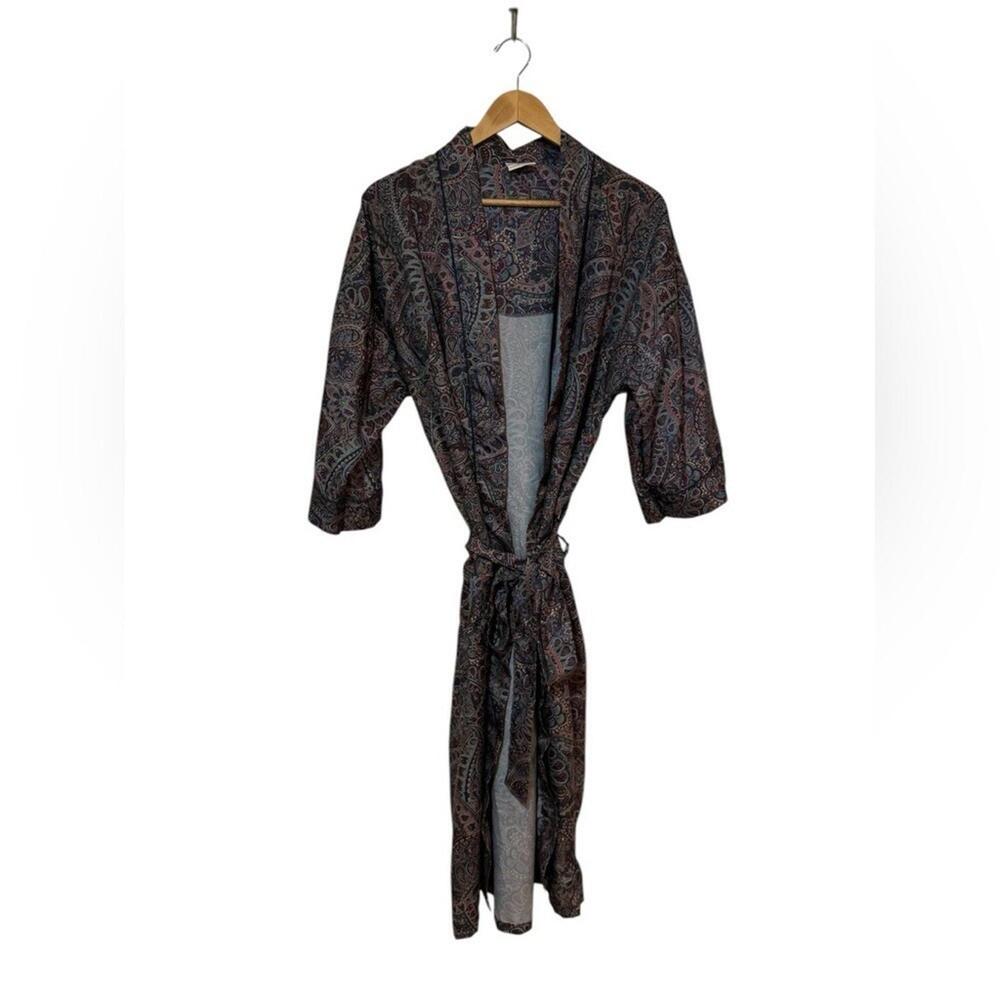 Vintage 1980s 1990s McGregor Polyester Paisley Unisex Bathrobe Coverup